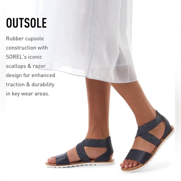 Sorel Ella II Sandal Slip on. Women’s Size 7.5 in Nocturnal & Sea Salt. - Picture 5 of 9